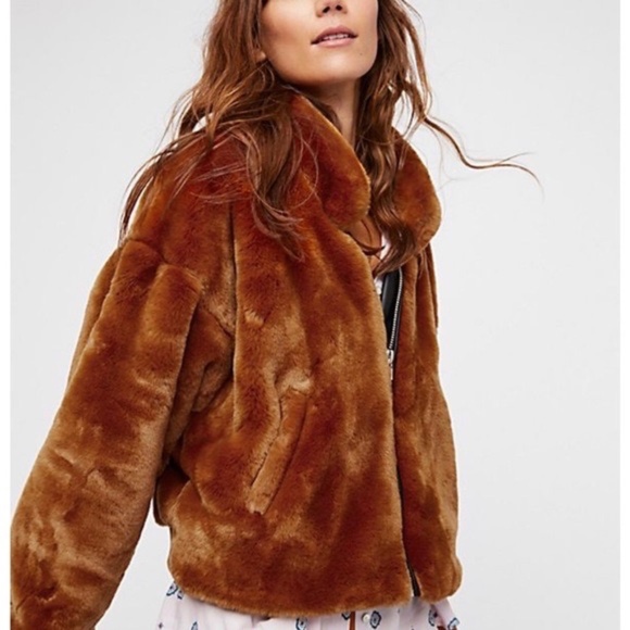 Free People Fur Bomber Jacket - Picture 3 of 7
